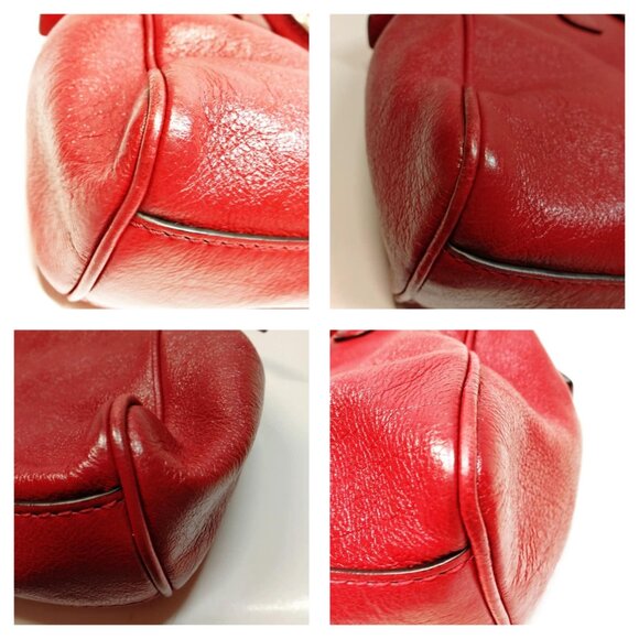 Authentic Gucci Red Leather Hand Bag mon869-110925 - Picture 6 of 16